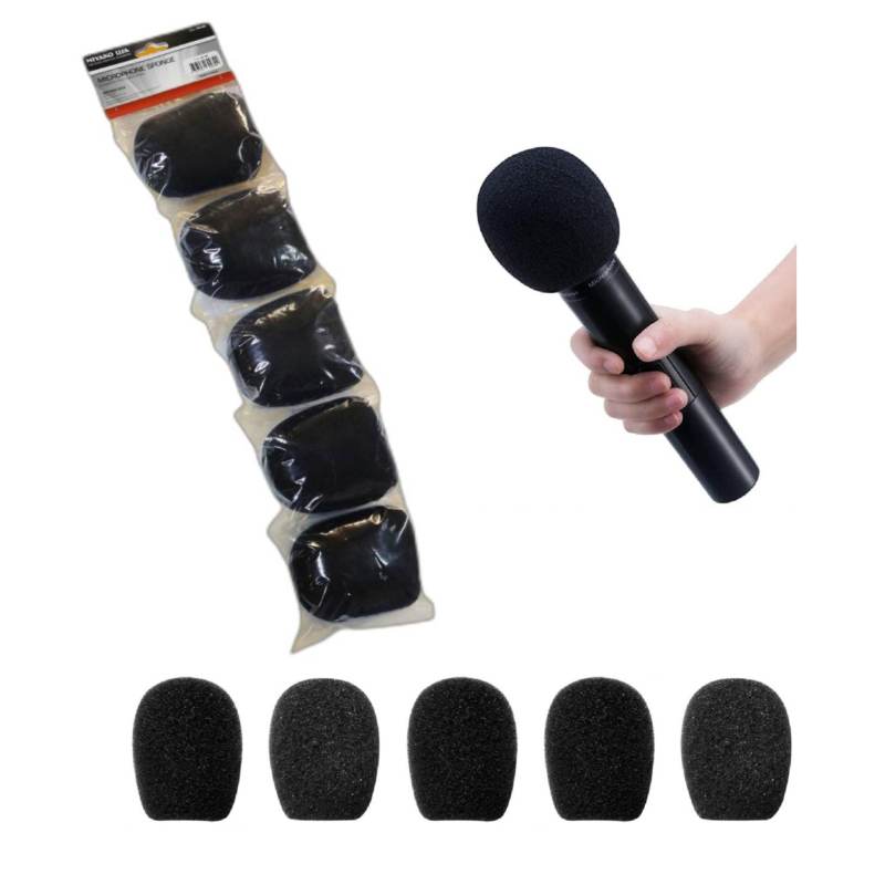 Esponja para micrófono a prueba de viento, protector de espuma suave y  elástico para micrófono, 10 piezas, 73mm