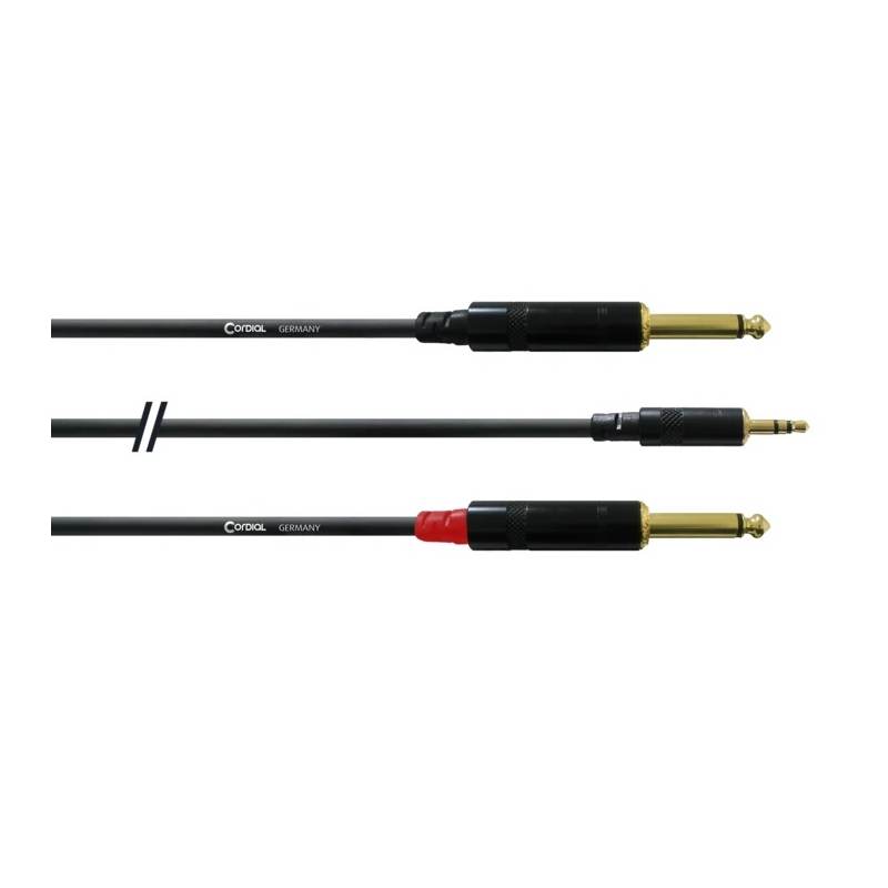 Cable De 3.5 Mm Stereo A 2 Plug 6.3 De 3 Mtr