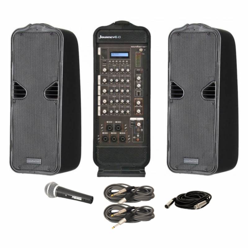 Amplificador de sonido con cables sistema de sonido estudio de grabación