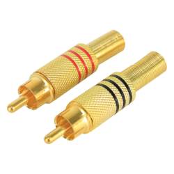 4 PLUG RCA DORADO C/RESORTE
